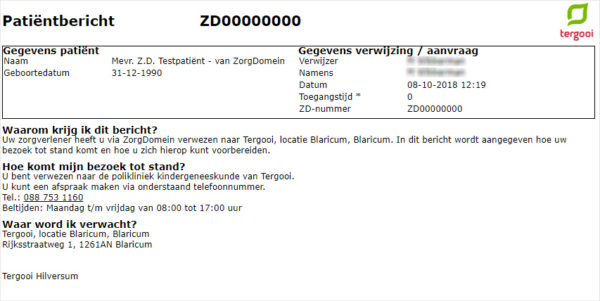 Verwijzing via ZorgDomein - Tergooi MC